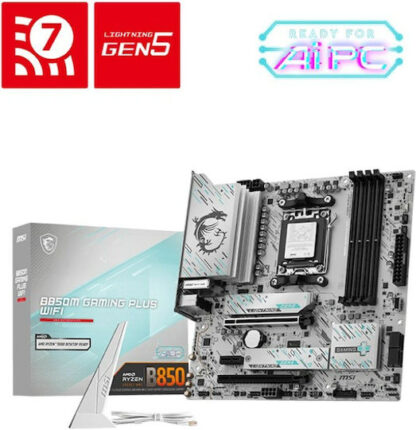 MSI B850M GAMING PLUS WIFI AMD B850 Socket AM5 micro ATX