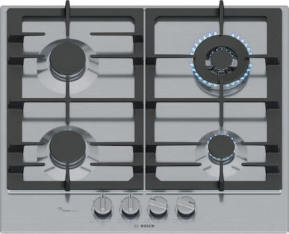 Bosch Serie 6 PCH6A5I90 hob Stainless steel Built-in 60 cm Gas 4 zone(s)