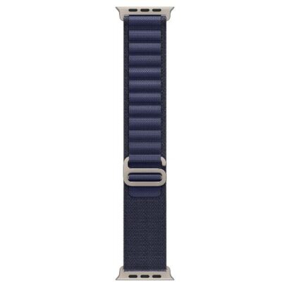 Apple Alpine Loop Medium Natural Titanium Finish Λουράκι Υφασμάτινο Navy (Apple Watch 44, 45, 46, 49mm)