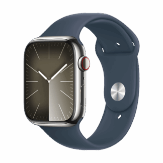 Watch Apple Watch Series 9 LTE 45mm Silver Stainless Steel Case with Sport Band S/M - Storm Blue