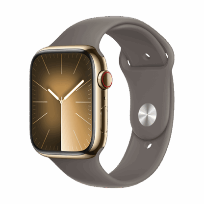 Watch Apple Watch Series 9 LTE 45mm Gold Stainless Steel Case with Sport Band S/M - Clay