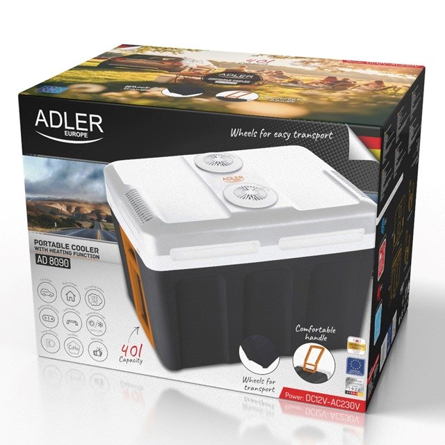 Adler AD 8090Portable Cooler 40 L Black White Adler AD 8090Portable Cooler 40 L Black White