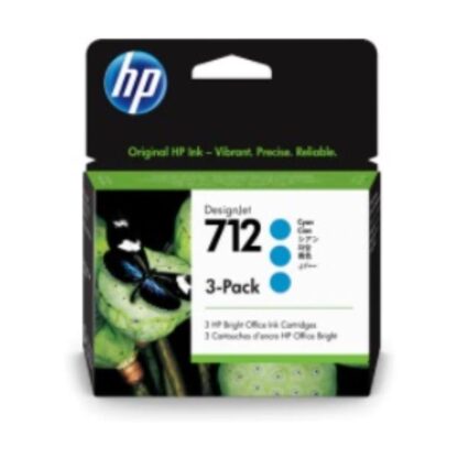 Confezione da 3 cartucce di inchiostro ciano originale DesignJet HP 712 da 29 ml (3ED77A)