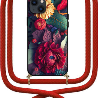 Phoneclub Floral Back Cover με Λουράκι Πολύχρωμο (iPhone 14) Κωδικός: SAW89416