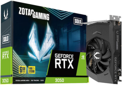 Zotac GeForce RTX 3050 6GB GDDR6 Solo Κάρτα Γραφικών Κωδικός: ZT-A30510G-10L