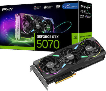 PNY GeForce RTX 5070 12GB GDDR7 ARGB EPIC-X RGB OC Triple Fan Κάρτα Γραφικών Κωδικός: VCG507012TFXXPB1-O