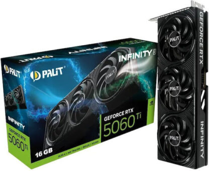 Palit GeForce RTX 5060 Ti 16GB GDDR7 Infinity 3 Κάρτα Γραφικών Κωδικός: NE7506T019T1-GB2061S
