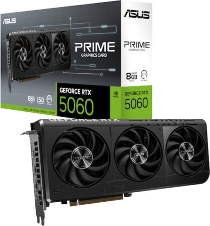 Asus GeForce RTX 5060 8GB GDDR7 Prime Κάρτα Γραφικών Κωδικός: 90YV0N11-M0NA00