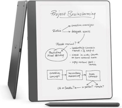 Ebook New Kindle Scribe - 2024 release 10.2” glare-free 16GB Wi-Fi (Without Lockscreen Ads) with Premium Pen Tungsten