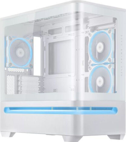 Asus Prime AP202 Gaming Mini Tower Κουτί Υπολογιστή με Πλαϊνό Παράθυρο και ARGB Φωτισμό Λευκό