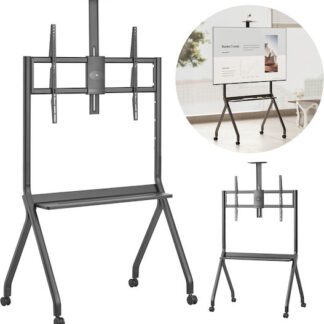 Maclean TV stand / cart  camera shelf  on casters  55-100   max load 120kg/10kg shelf  max. VESA 900x600  black  MC-114 B