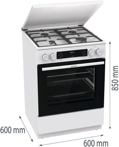 Gorenje GKS6C71WF Freestanding cooker with oven White