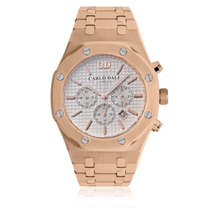 Royal Chronograph Rose Gold White watch