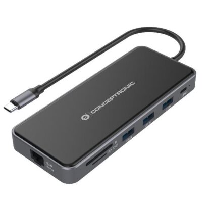 DOCKING STATION 12-in-1 USB 3.2 GEN.1 - 2x HDMI, VGA, USB-C Data, 2x USB-A 3.0, USB-A 2.0,