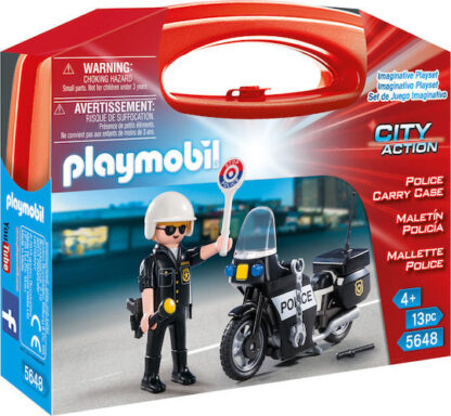 Playmobil Βαλιτσάκι Αστυνόμος με μοτοσικλέτα **