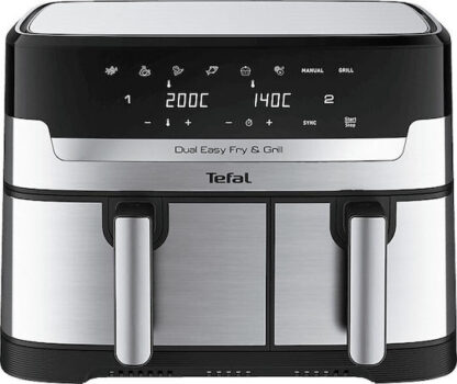 Tefal Dual Easy Fry & Grill EY905D Double 8.3 L Stand-alone 2700 W Hot air fryer Stainless steel