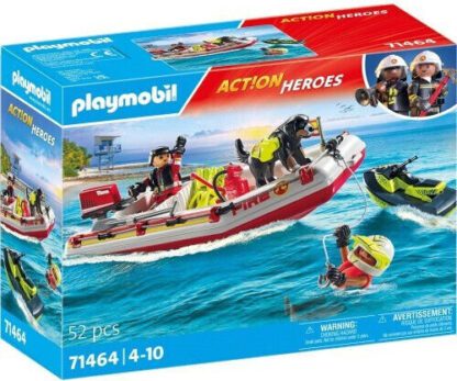 Playmobil Φουσκωτό σκάφος Πυροσβεστικής με θαλάσσιο scooter