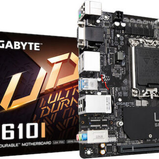 GIGABYTE H610I Motherboard - Supports Intel Core 14th CPUs  4+1+1 Hybrid Digital VRM  up to 5600MHz DDR5  1xPCIe 3.0 M.2  GbE LAN  USB 3.2 Gen 1