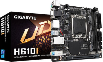 GIGABYTE H610I Motherboard - Supports Intel Core 14th CPUs  4+1+1 Hybrid Digital VRM  up to 5600MHz DDR5  1xPCIe 3.0 M.2  GbE LAN  USB 3.2 Gen 1