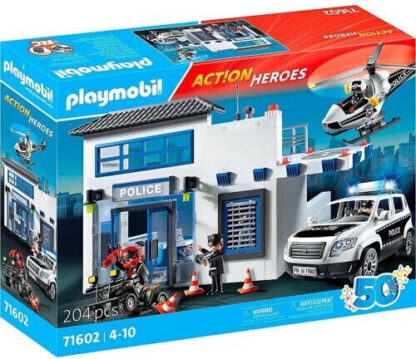 Playmobil Αστυνομικό τμήμα με περιπολικό και ελικόπτερο **