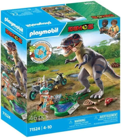 Playmobil T-Rex και εξερευνητής με μοτοσικλέτα