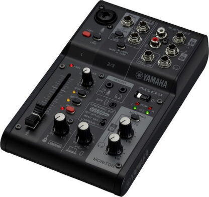 Yamaha AG03 MK2 - 3-channel live streaming mixer with USB audio interface  black