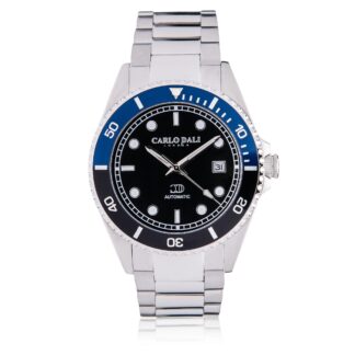"ROYAL POSEIDON ONE" SILVER, RED & BLACK METAL WATCH