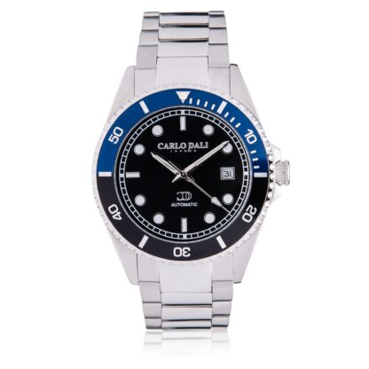 "ROYAL POSEIDON ONE" SILVER, BLUE & BLACK METAL WATCH