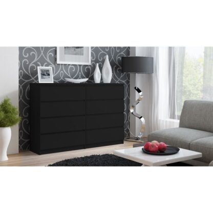 Topeshop M8 140 CZERÅ chest of drawers