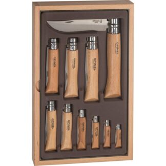 Opinel Collector Set Wood Box 10-piece Pocket Knives