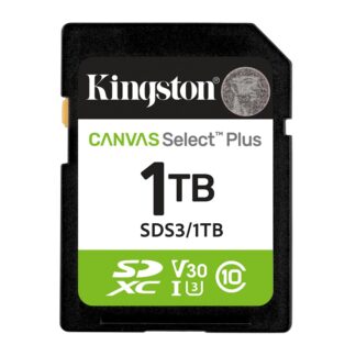 Kingston Technology 1TB SDXC Canvas Select Plus Gen3 150MB/s C10 UHS-I U3 V30