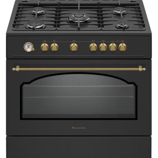 Ravanson Retro KWGE–90AR gas and electric cooker (black)