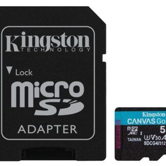 Kingston Technology 512GB microSDXC Canvas Go Plus Gen4 200MB/s A2 U3 V30 Card + Adapter Kingston Technology 512GB microSDXC Canvas Go Plus Gen4 200MB/s A2 U3 V30 Card + Adapter