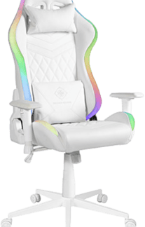 Deltaco GAM-080 Gamingstuhl Kunstleder m. RGB LED weiß