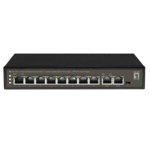 LEVELONE FGP-1031 - SWITCH 10-PORTE FAST ETHERNET POE 120W , 2x Uplink Gigabit + 8 PoE (FG