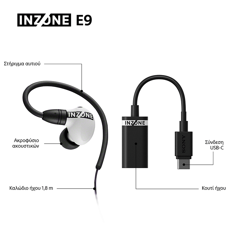 Sony INZONE E9 In-Ear Gaming Ακουστικά (Λευκό) Sony INZONE E9 In-Ear Gaming Ακουστικά (Λευκό)