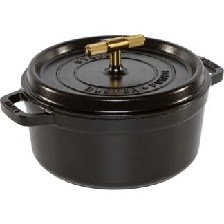 Staub La Cocotte Buster & Punch 24 cm rund, schwarz, Gusseisen