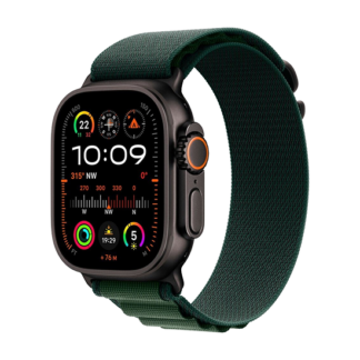 Watch Apple Watch Ultra 2 (2024) LTE 49mm Black Titanium Case with Alpine Loop M - Dark Green