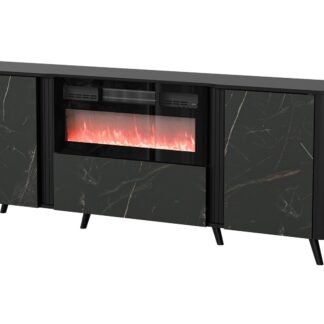 Cama Volare chest of drawers 200 x 39 x 75 cm black/san sebastian + fireplace