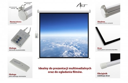 Electric screen 100 inches FS-100 4:3 203x152 cm with remote control Electric screen 100 inches FS-100 4:3 203x152 cm with remote control