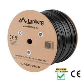 Cable LAN UTP KAT-6 305M wire outdoor gel CU fluke passed, black