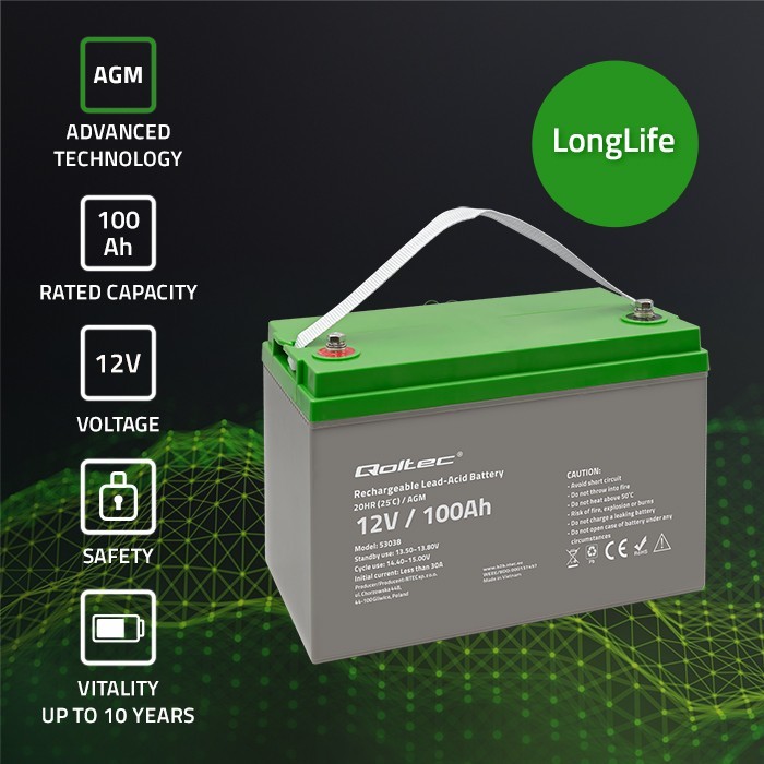 Battery AGM 12V 100Ah max. 30A Battery AGM 12V 100Ah max. 30A