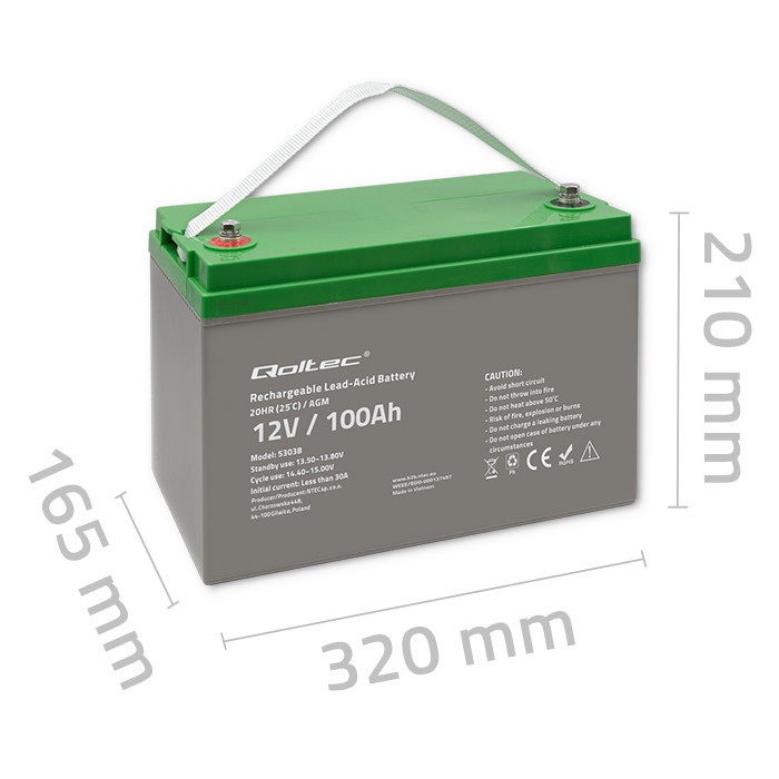 Battery AGM 12V 100Ah max. 30A Battery AGM 12V 100Ah max. 30A
