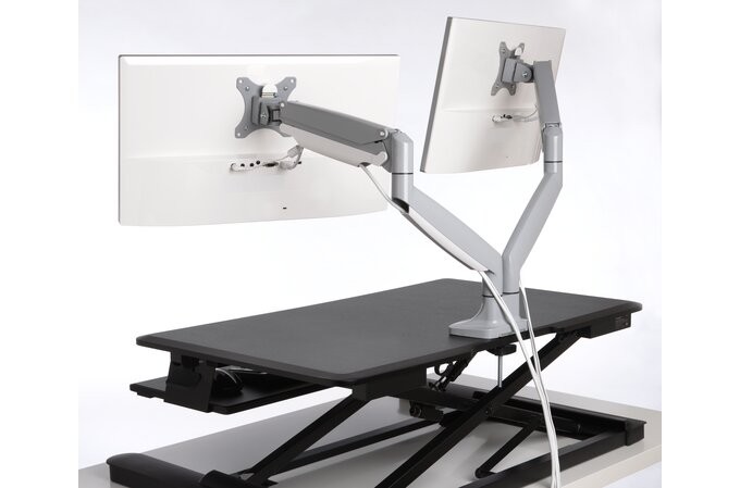 One-Touch Height Adjustable Dual Monitor Arm One-Touch Height Adjustable Dual Monitor Arm