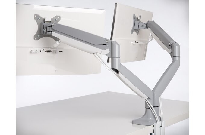 One-Touch Height Adjustable Dual Monitor Arm One-Touch Height Adjustable Dual Monitor Arm