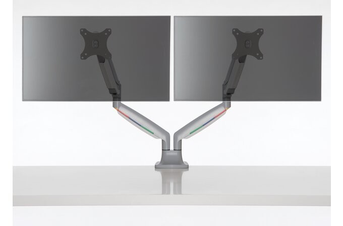 One-Touch Height Adjustable Dual Monitor Arm One-Touch Height Adjustable Dual Monitor Arm