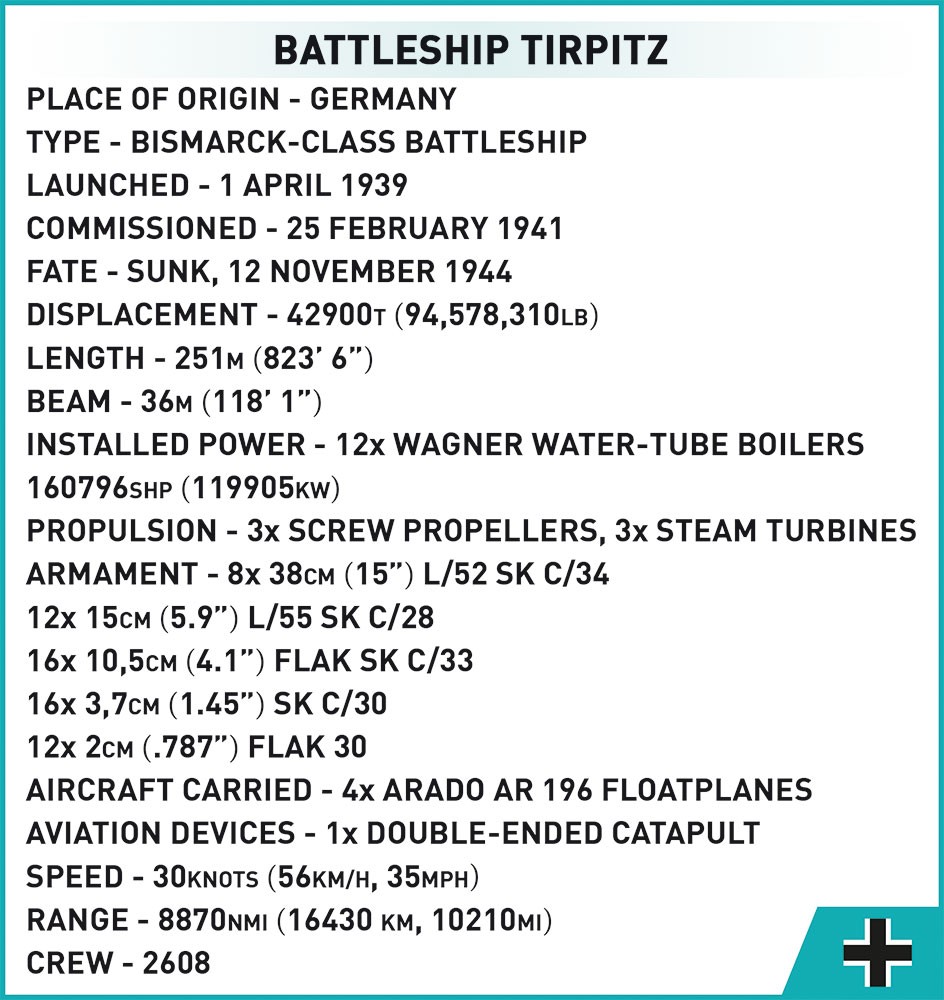 Blocks Historical Collection Battleship Tirpitz 2810 elements Blocks Historical Collection Battleship Tirpitz 2810 elements