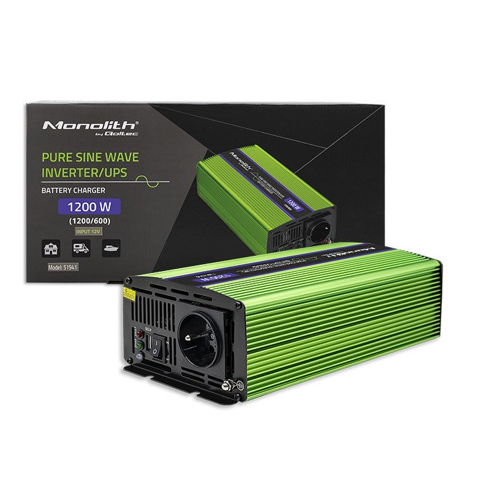 Pure Sine Wave Inverter Monolith, 600W, 1200W Pure Sine Wave Inverter Monolith, 600W, 1200W