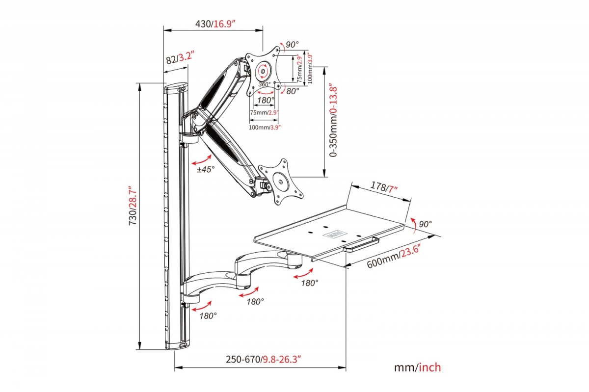 Wall mount LCD+Keyboard DA-90451 Wall mount LCD+Keyboard DA-90451