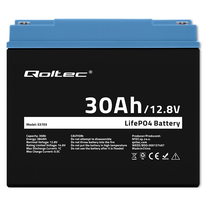 LiFePO4 battery 12.08V, 30Ah, 384Wh, BM LiFePO4 battery 12.08V, 30Ah, 384Wh, BM